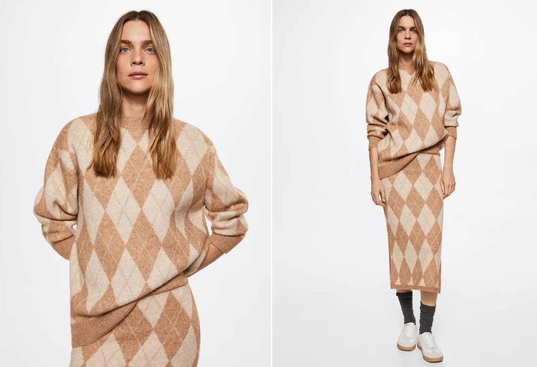 jersey punto rombos mango