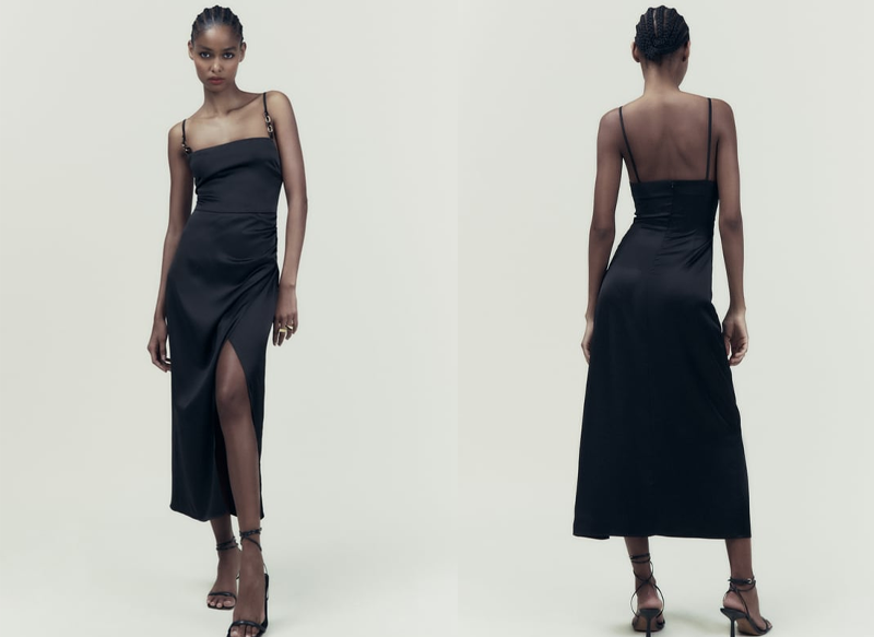 VESTIDO LENCERO SATINADO DE ZARA