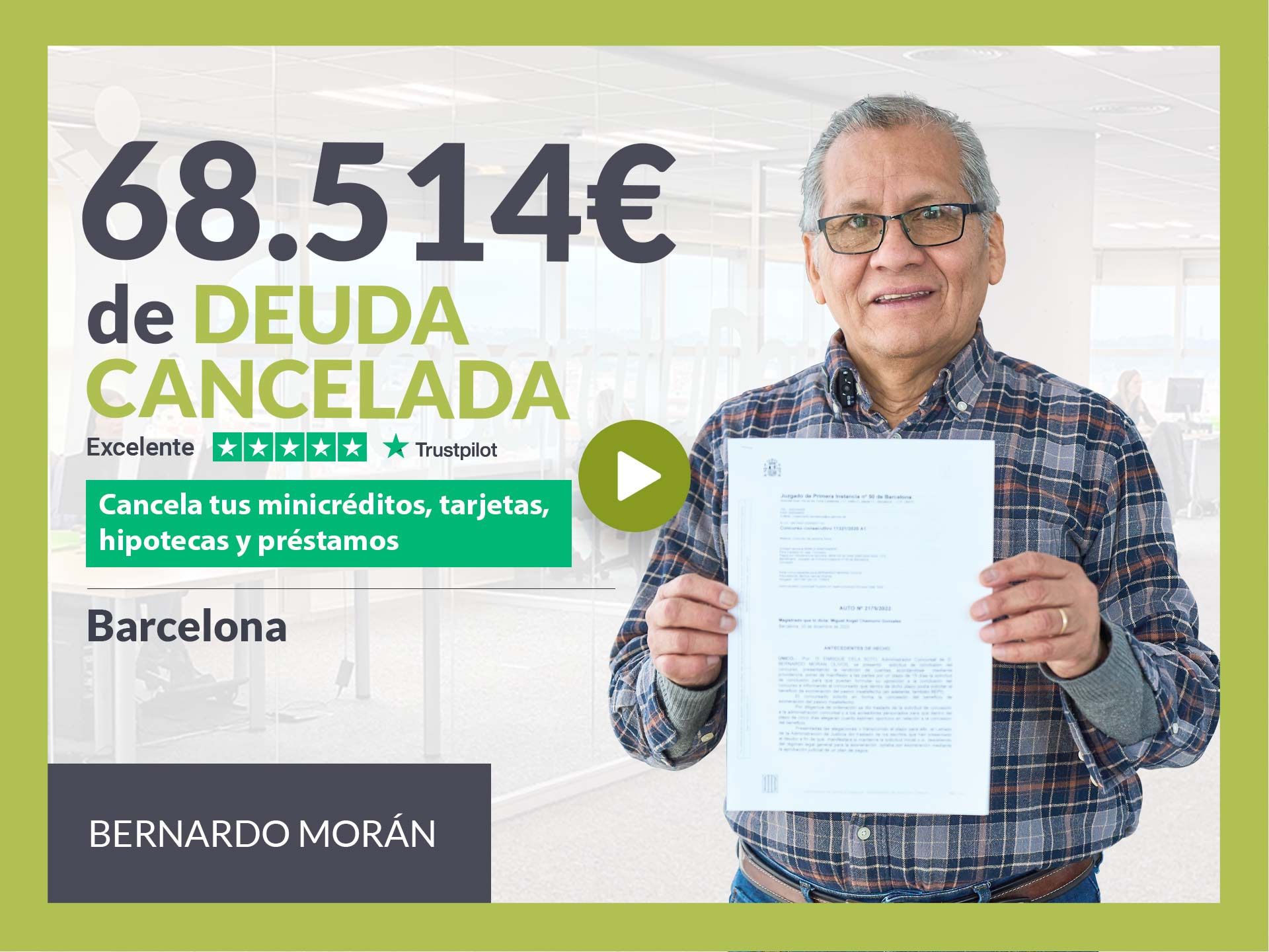 Repara tu Deuda Abogados cancela 68.514 ? en Barcelona (Catalunya) con la Ley de Segunda Oportunidad