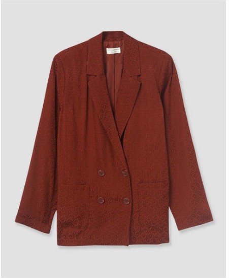 Blazer de mujer satinada con estampado jacquard