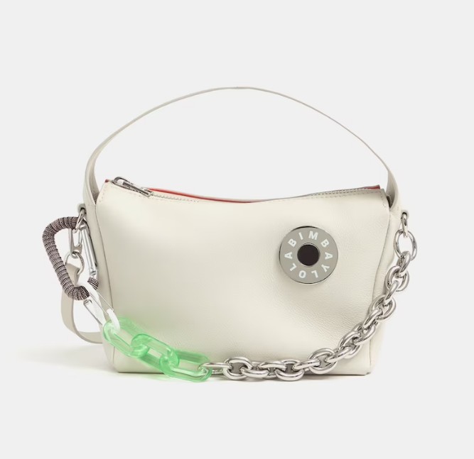 Bolso Hobo M Logo-Chimo blanco