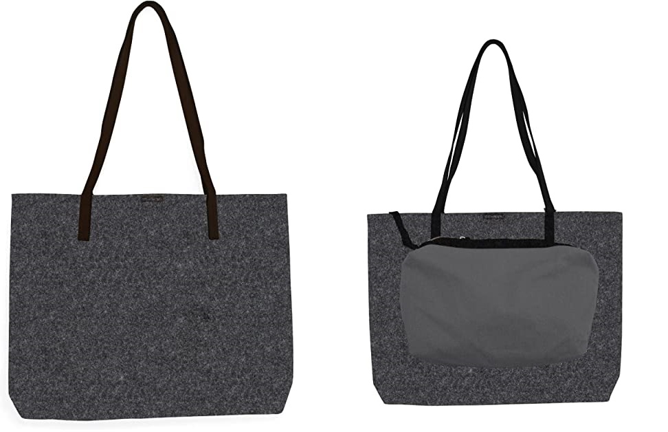 El bolso 'shopper' de fieltro gris de Amazon con el que serás la más 'cool' de la oficina