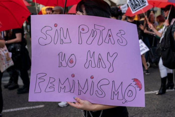 Protesta de trabajadoras sexuales.