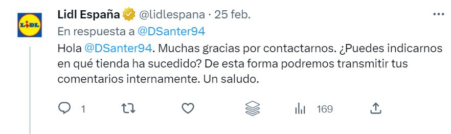 respuesta lidl en twitter