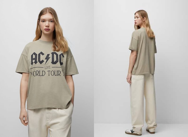 CAMISETA AC/DC MANGA CORTA DE PULL & BEAR