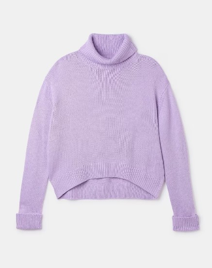 Jersey básico de mujer con cuello cisne