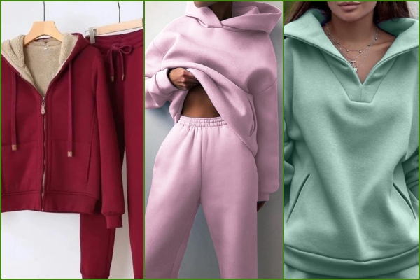 Look monocromático 8 conjuntos de sudadera y pantalón de Aliexpress con forro interior para ir a la moda