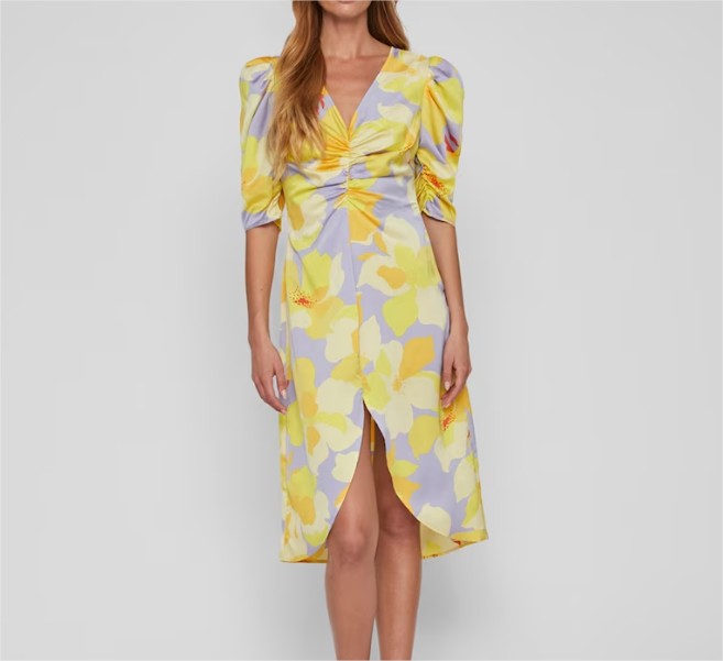 Vestido drapeado midi el corte ingles