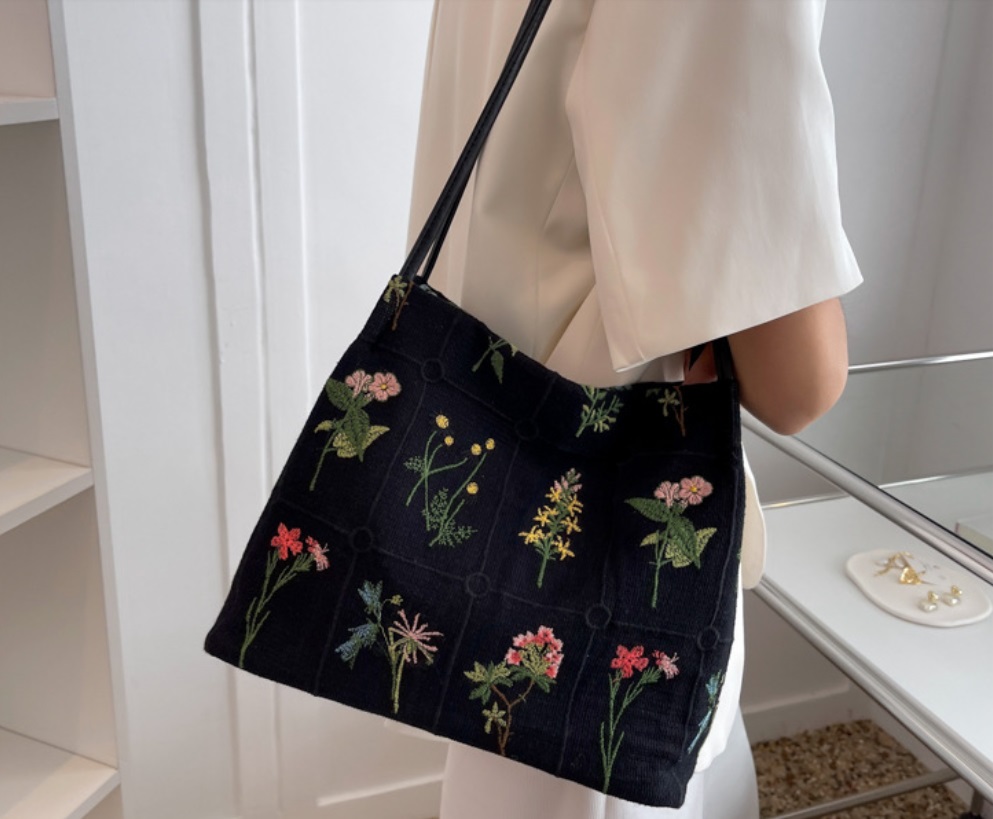 bolso bordados flores