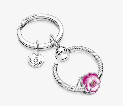 llavero y charm de rosa