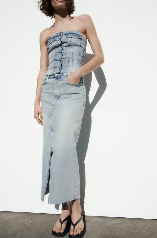 midi denim faldas de zara primavera