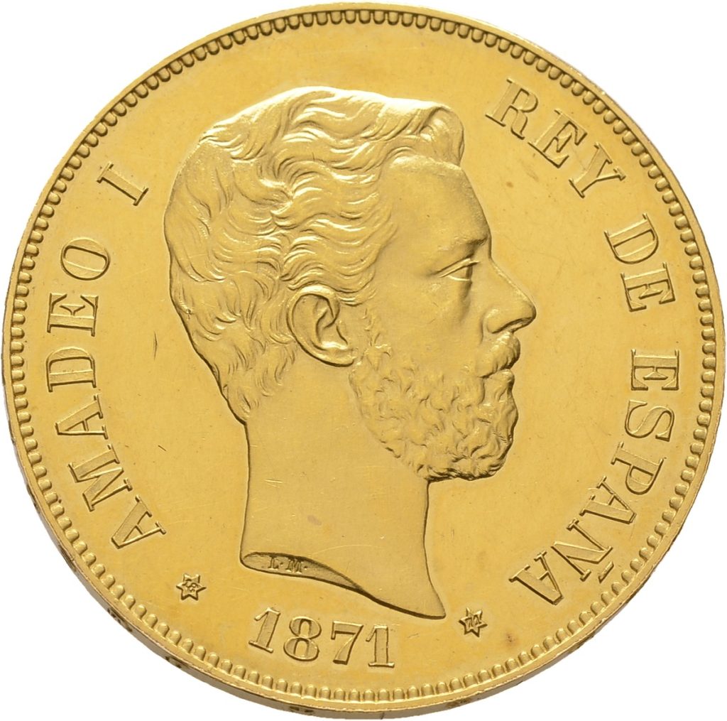 moneda de 100 pesetas 1871