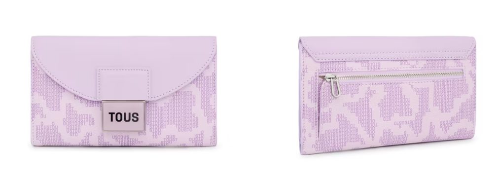 billetera flap malva tous