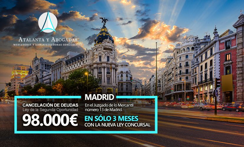 Atalanta y Abogadas cancela 98.000 euros en Madrid en el Juzgado Mercantil número 13 1 Moncloa ATALANTA MADRID 3MESES Moncloa