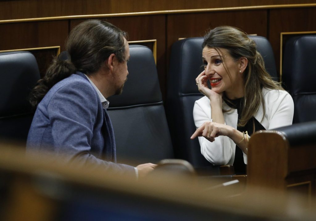 Cuando Pablo Iglesias y Yolanda Díaz hacían migas en el Congreso