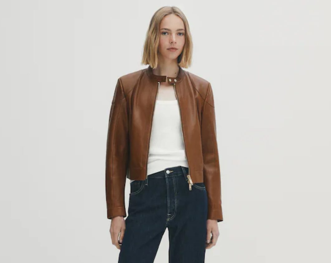cazadora piel massimo dutti