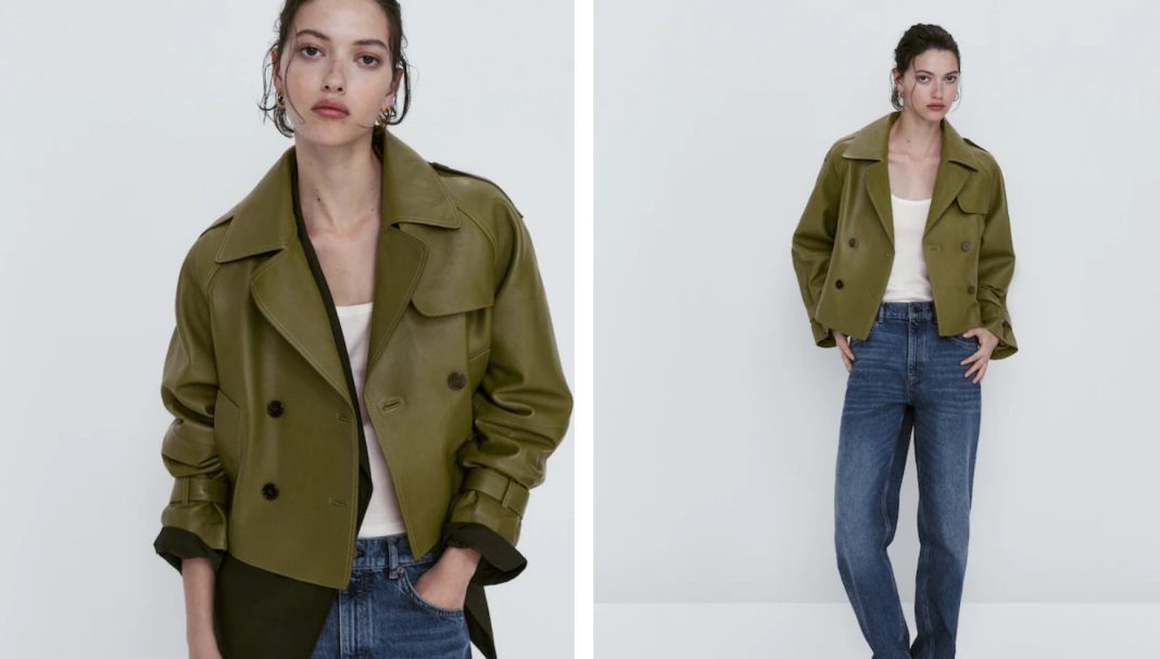 chaqueta piel napa verde