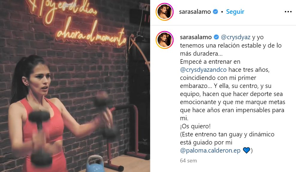 sara salamo entrena con crys dyaz