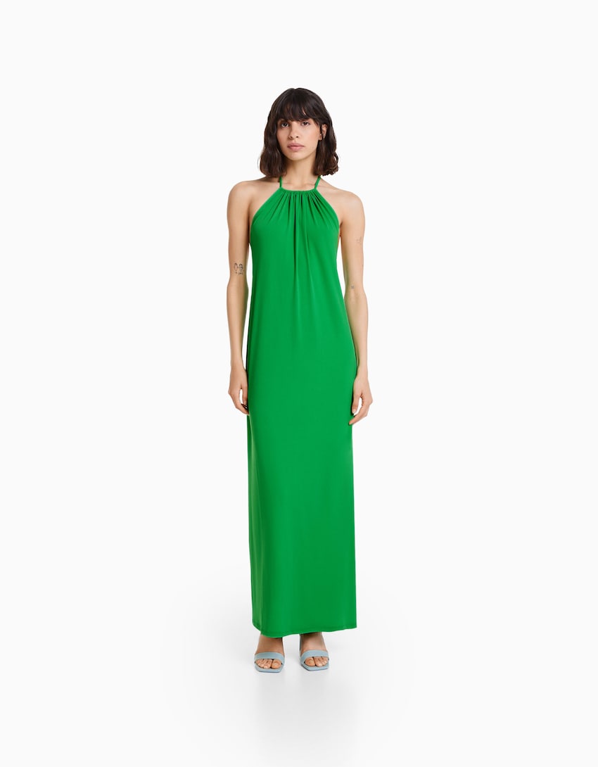 vestido largo verde