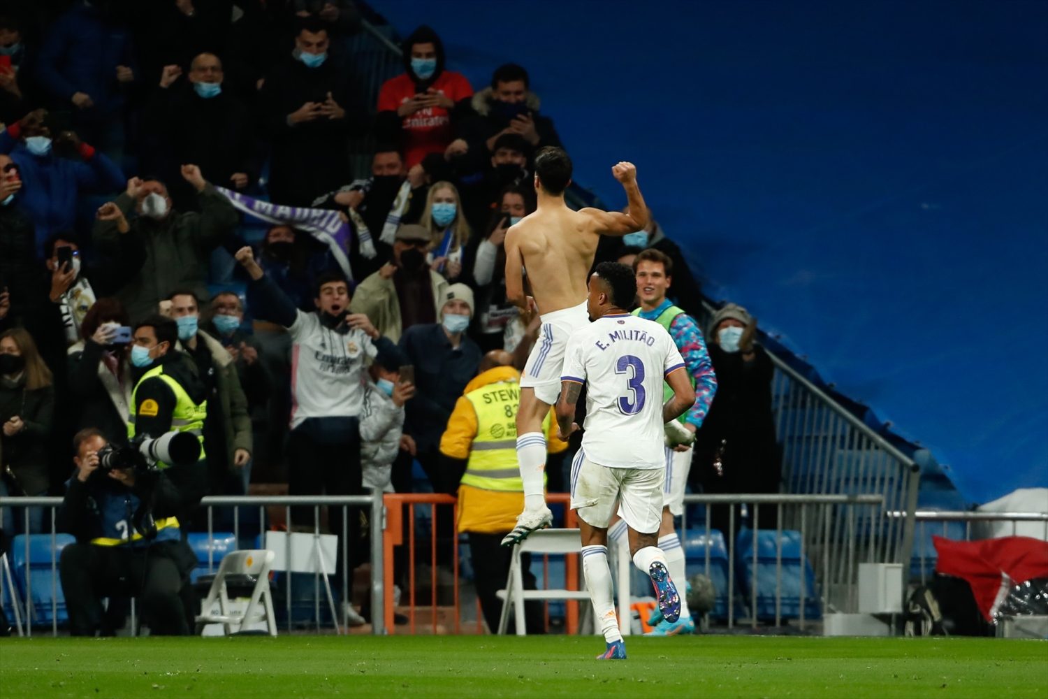 Asensio celebra un gol del Real Madrid