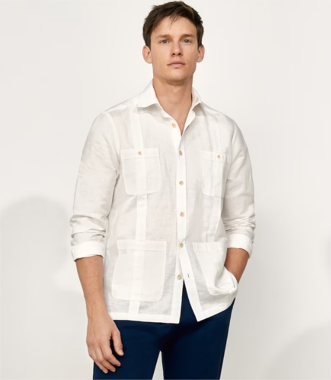 camisa tipo guayabera dustin el corte ingles