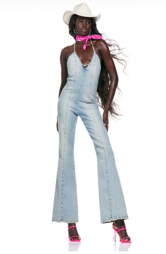 mono halter denim barbie zara