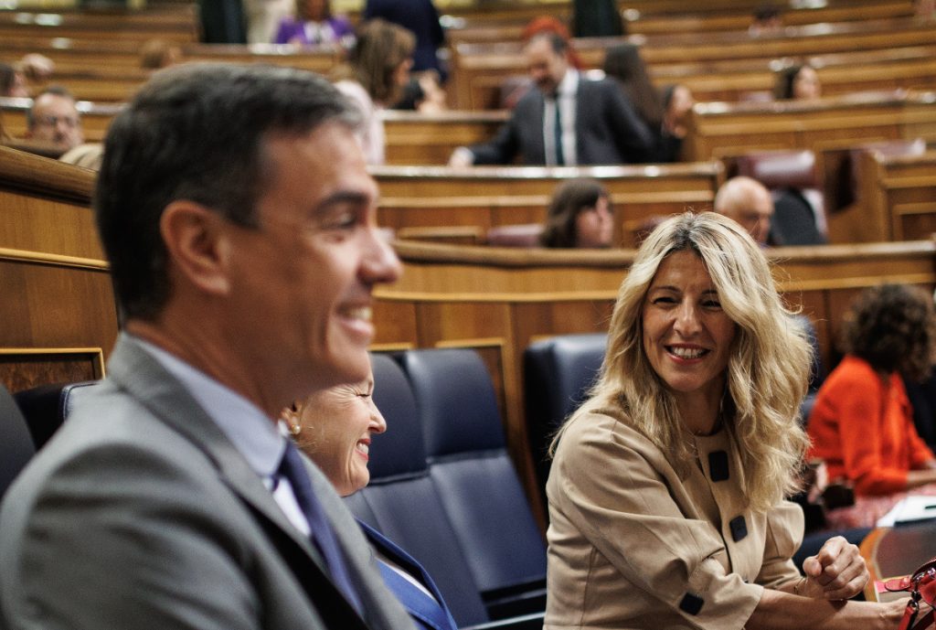 Yolanda Díaz y Pedro Sánchez, candidatos del Suma y PSOE, respectivamente, infantilizan la campaña electoral