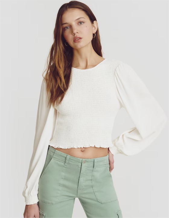 blusa manga larga smock el corte ingles