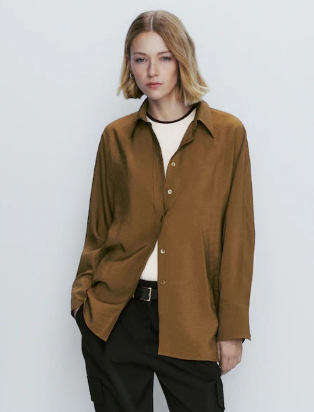 camisa manga murcielago massimo dutti