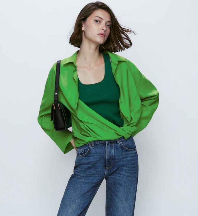 camisa nudo verde