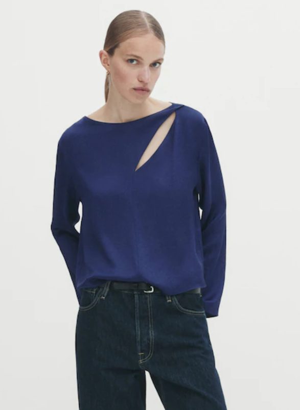 camisa satinada cut out
