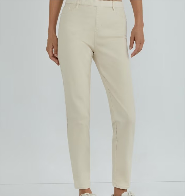 Pantalón Jegging Algodón Mujer en Crudo