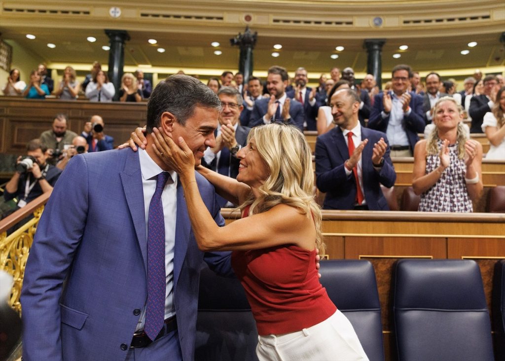 Yolanda Díaz y Pedro Sánchez, una alianza creada a costa de Podemos