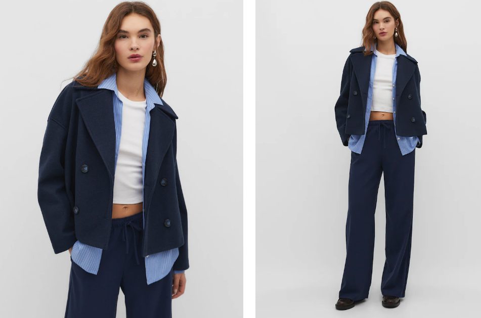 chaqueta corta cruzada stradivarius