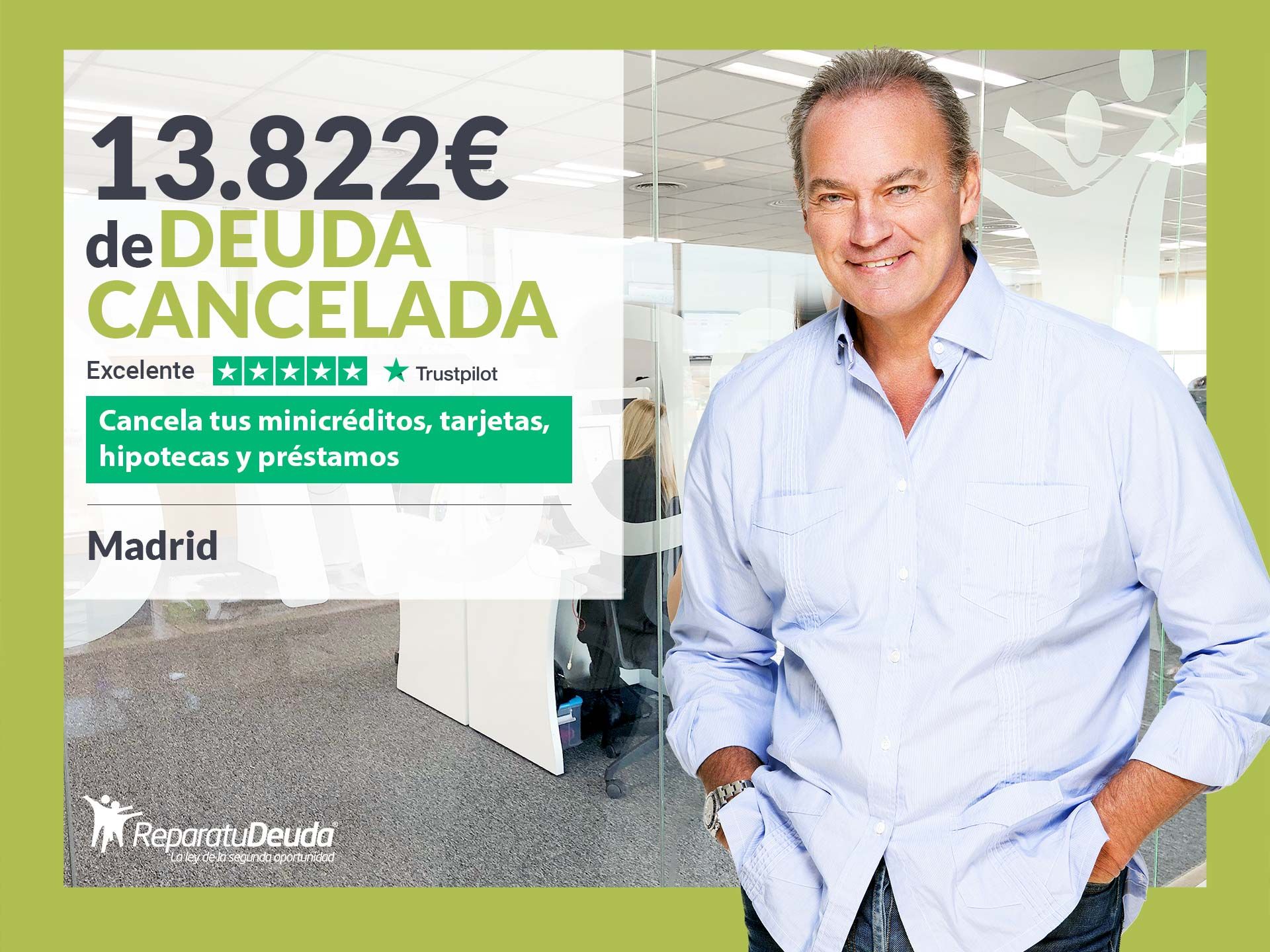 Repara tu Deuda Abogados cancela 13.822€ en Madrid con la Ley de Segunda Oportunidad 1 Moncloa Repara tu Deuda Abogados cancela 13.822? en Madrid con la Ley de Segunda Oportunidad