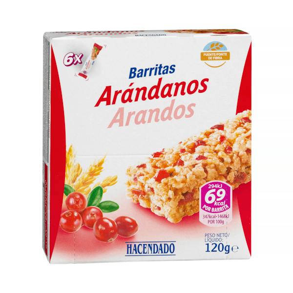 barritas de arandanos