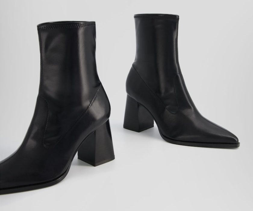 botines tacon negro
