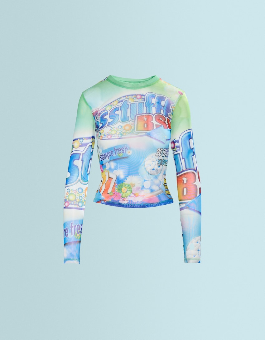camiseta tul bershka