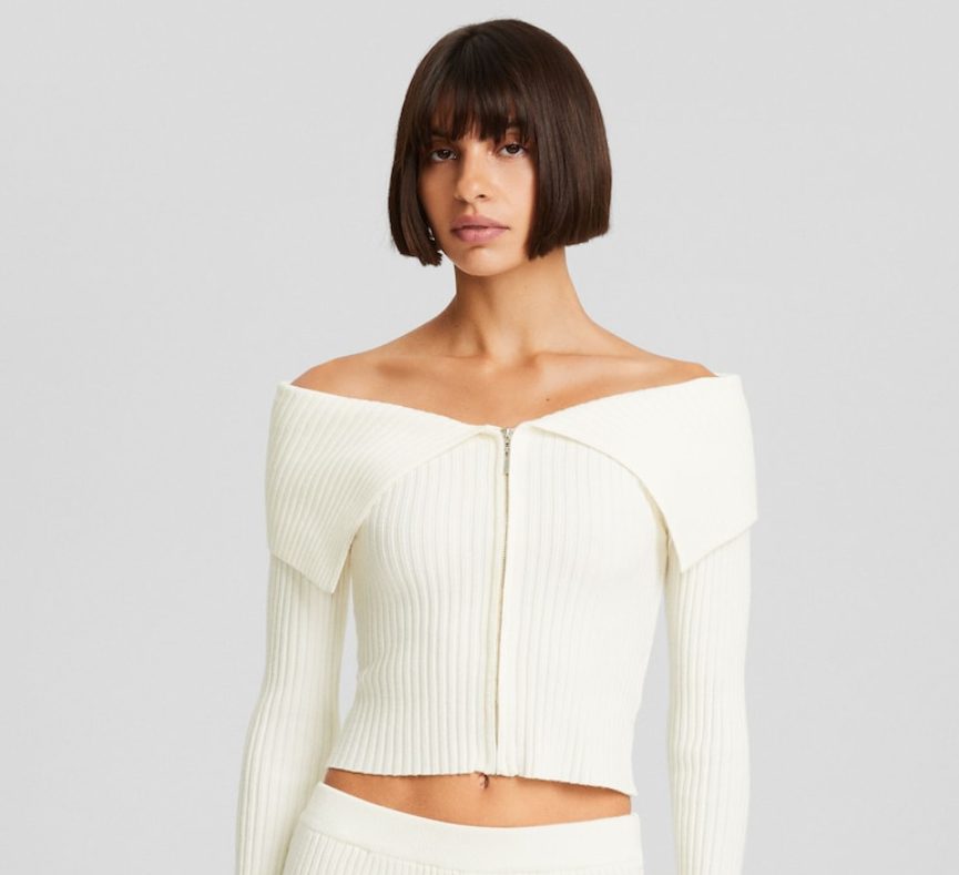 cardigan cuello bardot