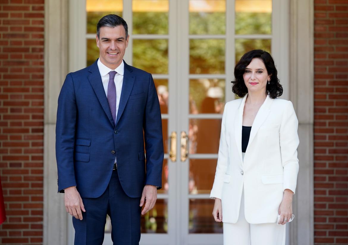 Ayuso y Pedro Sanchez
