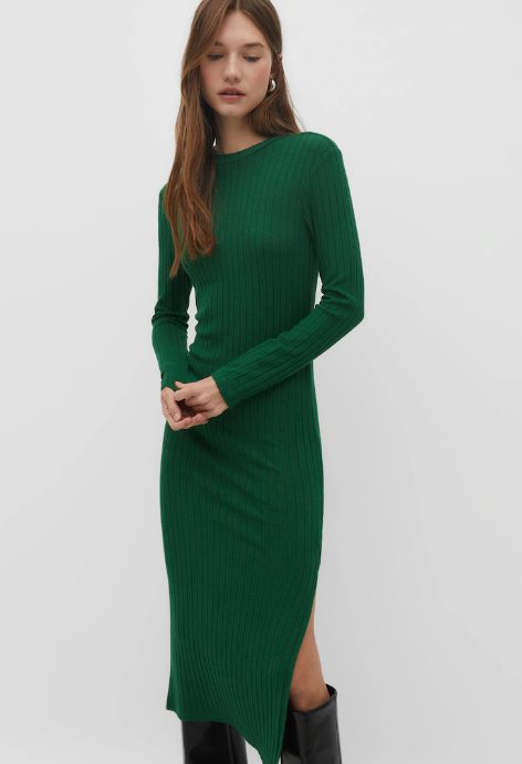 vestido de punto verde