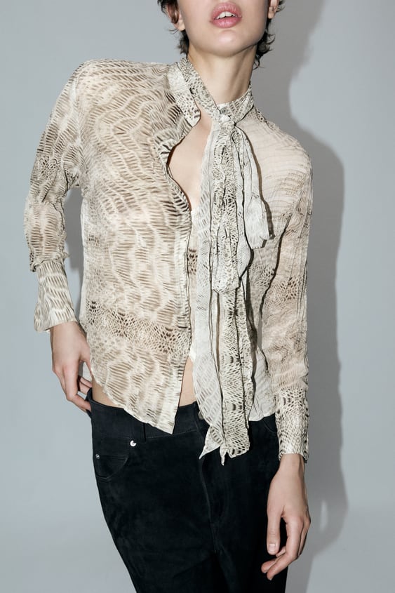 Blusa estampada lazo zara online