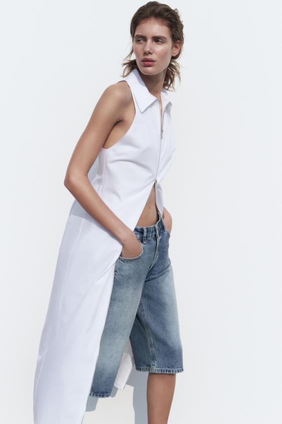 Presume de tipazo con 5 bermudas largas de Zara, cómodas y trendy esta primavera 4 Moncloa Bermuda denim TRF tiro bajo Moncloa
