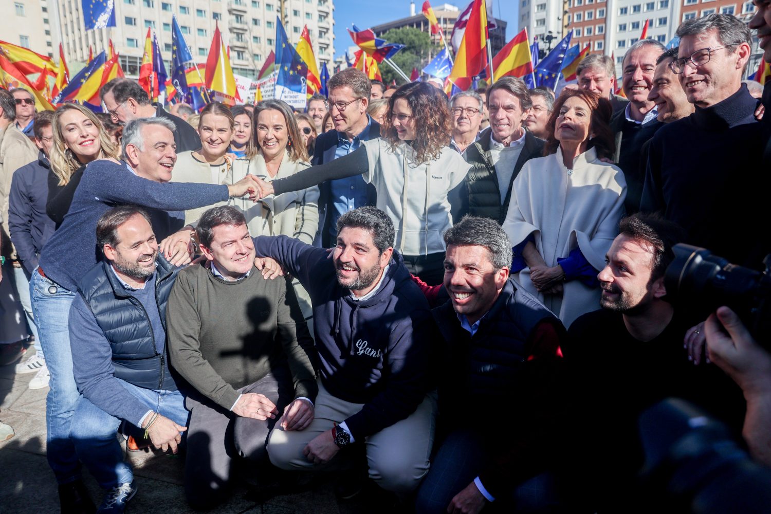 Los presidentes autonómicos del PP celebran el resultado de Rueda: 