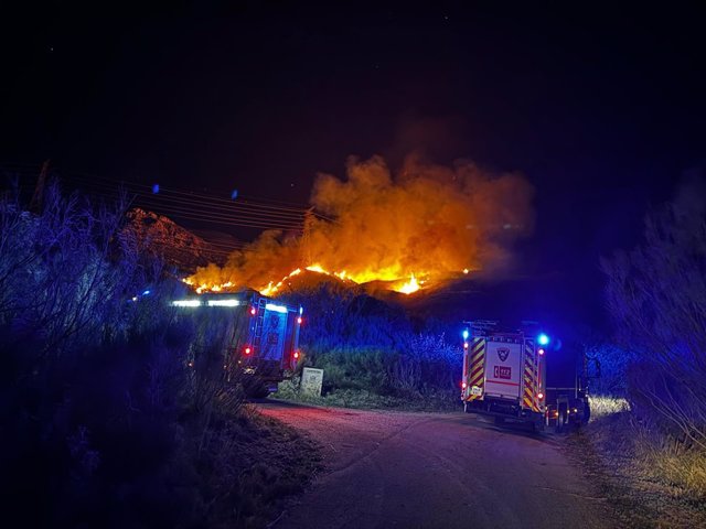 Almería.- Incendios.- Estabilizado de madrugada el incendio forestal declarado en el paraje de Cortetes en Turre