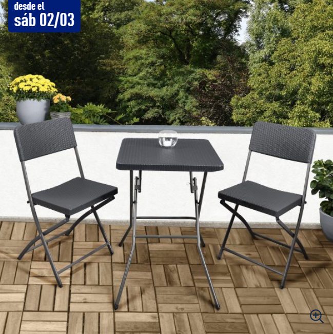 mesa sillas ratan aldi