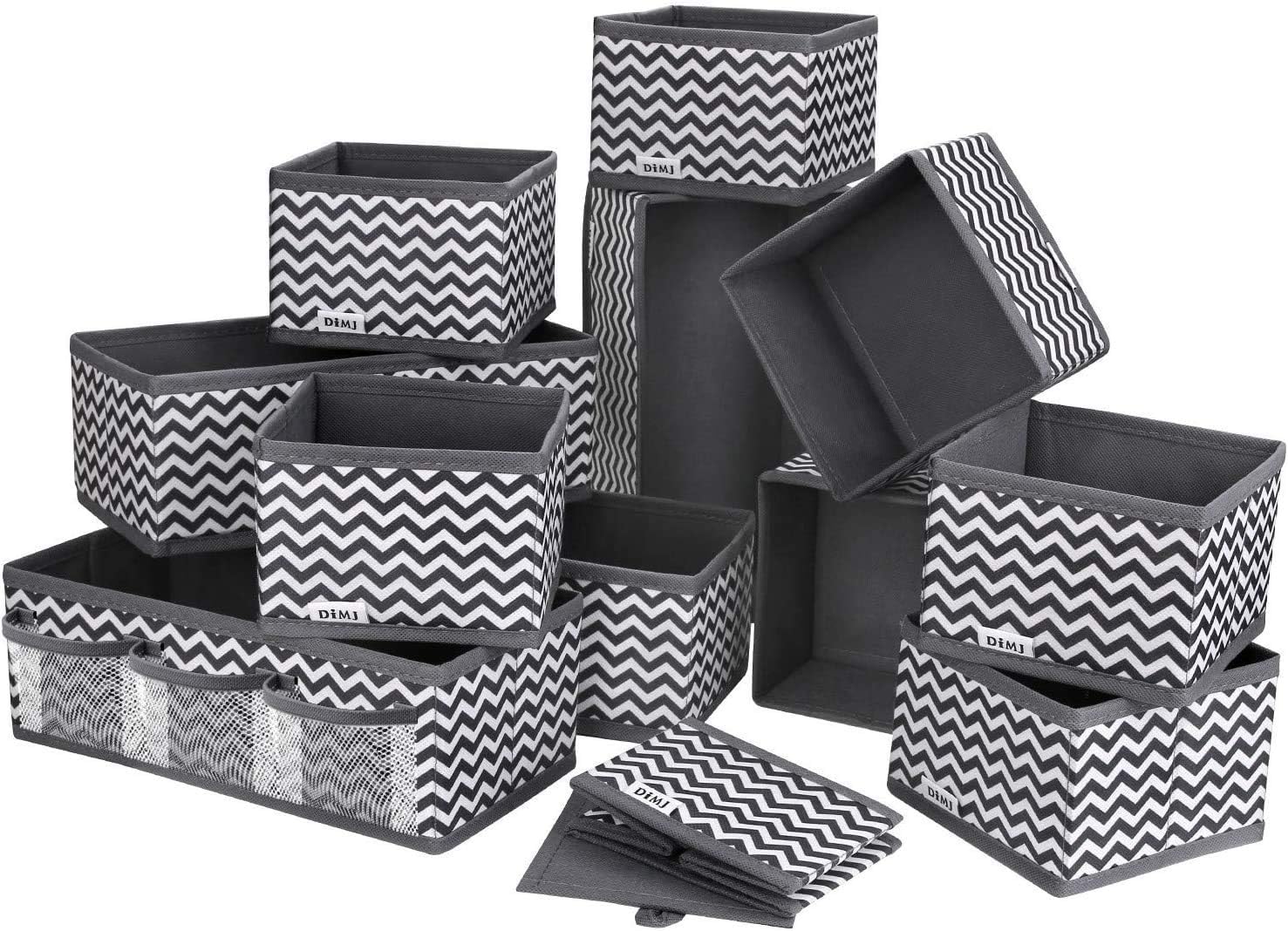 Juego De 8 Piezas Organizador De Armario Para Ropa , Caja De Almacenamiento  De Tela Plegable , Sistema Gris Lavable Cajas Organizadoras