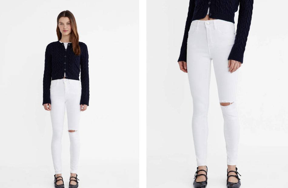 pantalon skinny blanco
