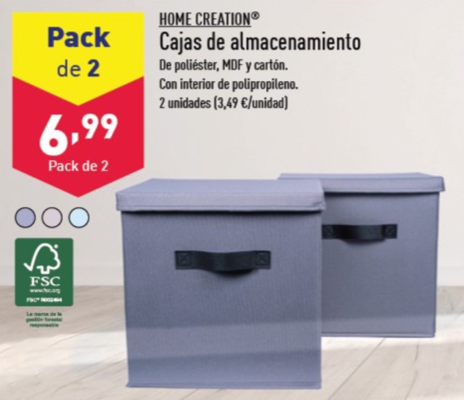 Cajas de almacenaje Aldi Moncloa