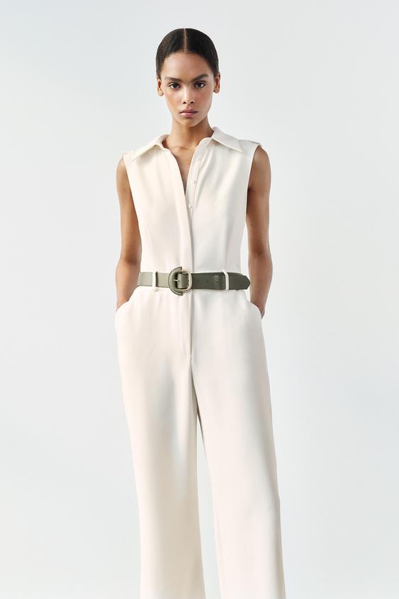 Arrasan los nuevos y estilosos monos de Zara: ¡Ideal para ti! 4 Moncloa Mono largo crepe cinturon Zara Moncloa